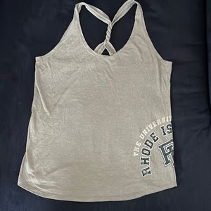 Under Armour Women's Gray Racerback Tank Twist Style Size Large -URI Pride!